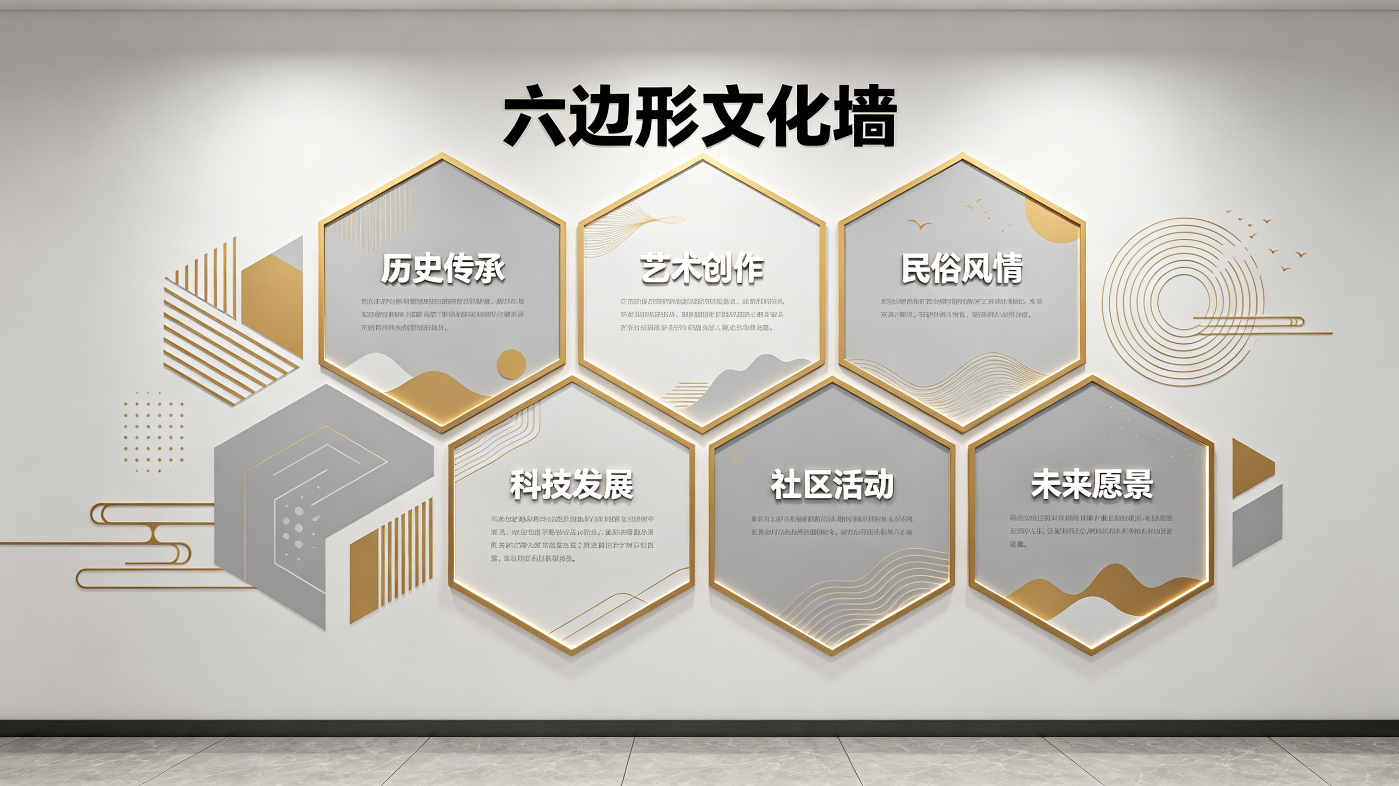 正安企业文化墙 | 六边形信息美学